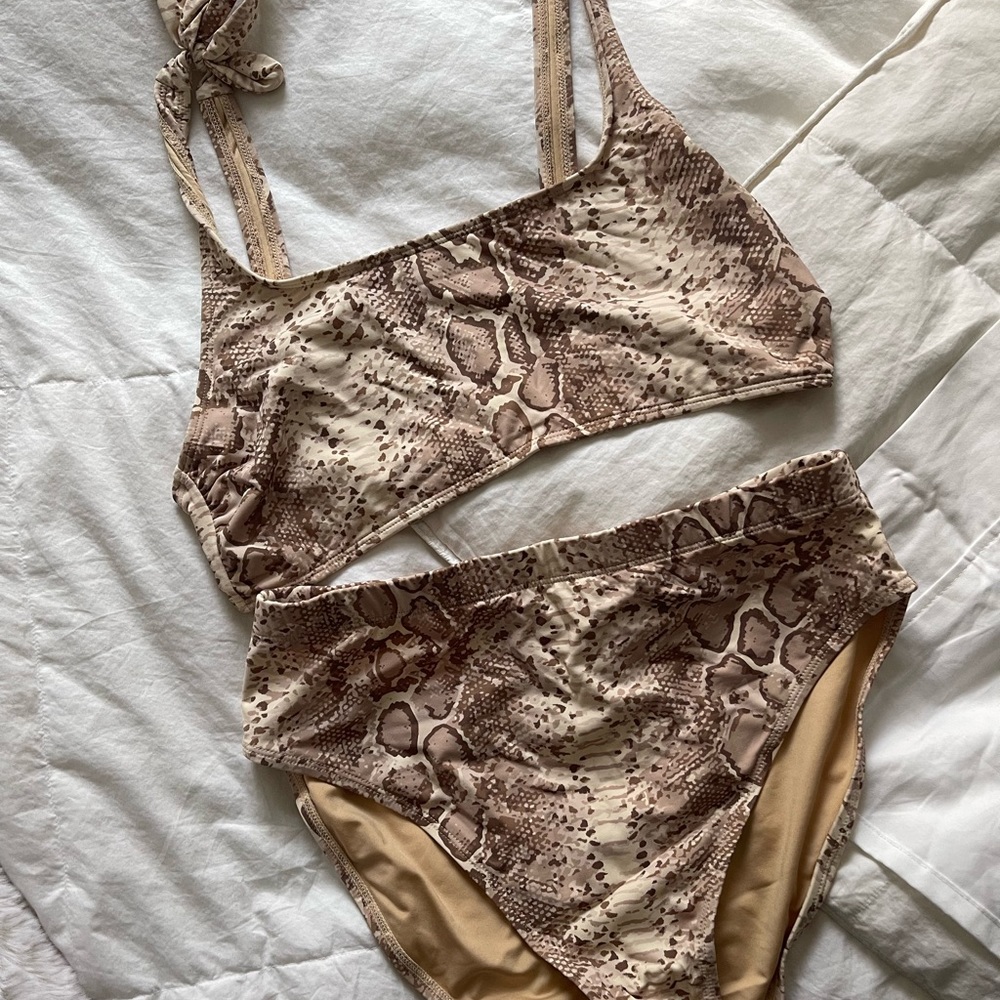 High Waisted Bikini - Snakeskin